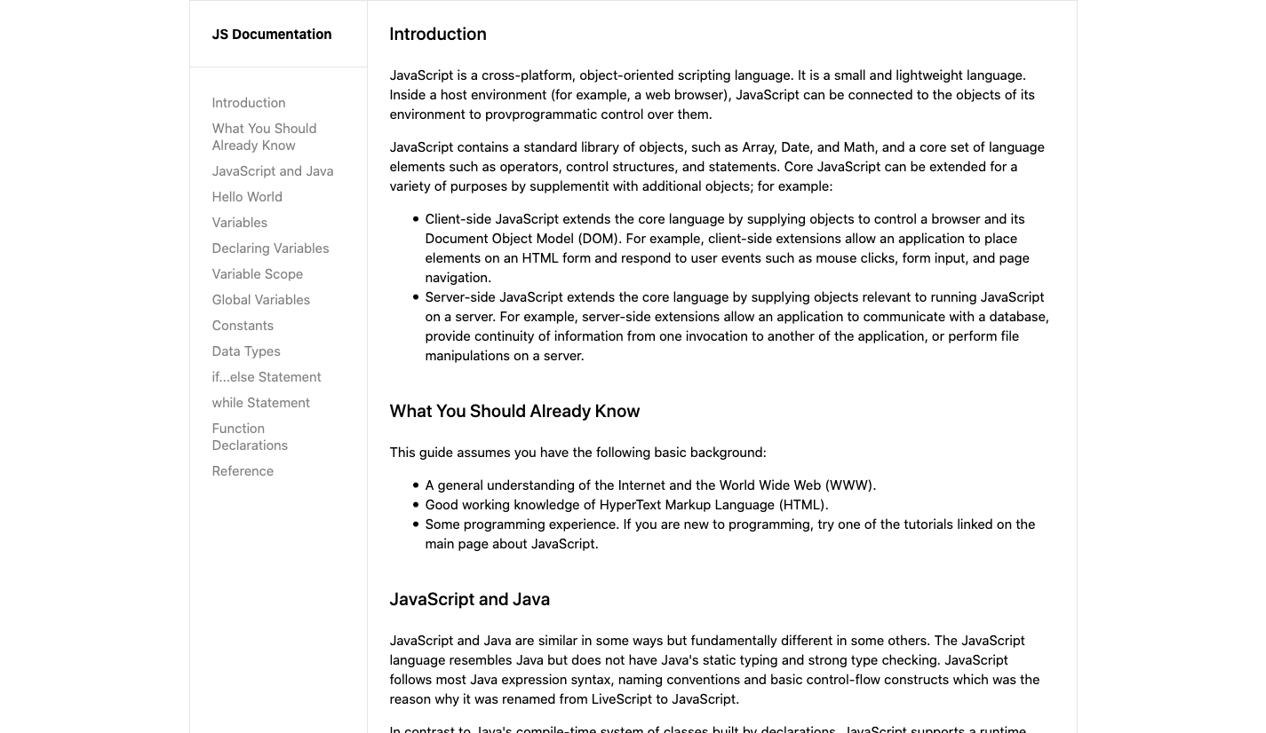 technical documentation page 01 screenshot desktop