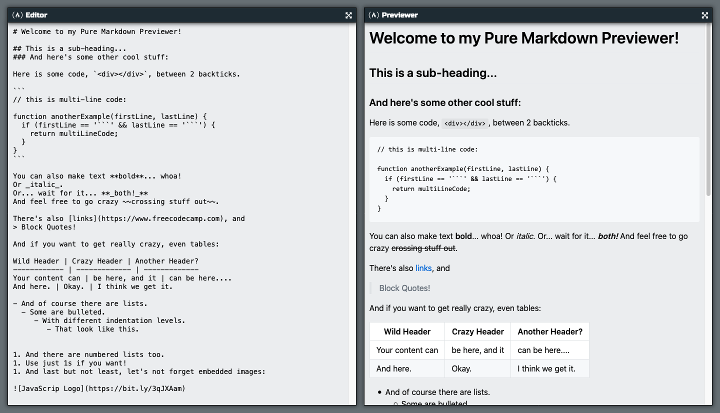 markdown previewer pure screenshot desktop